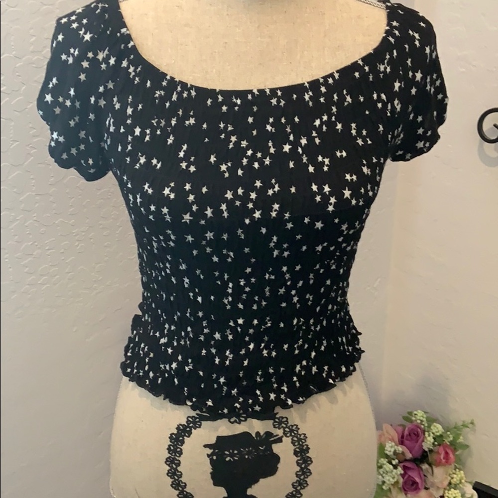 Black with white stars  top
